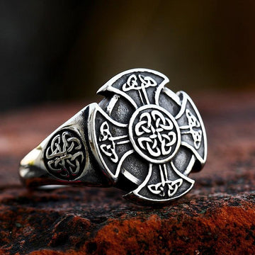 New Creative Design Viking Valknut Celtic Odin Vegvisir Cross Ring - Triangularn God Pattern Jewellery - The Jewellery Supermarket